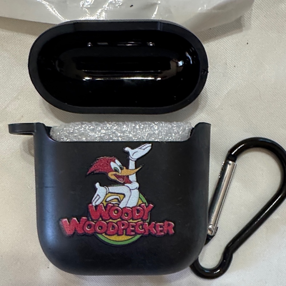 Woody Woodpecker Black Case For AirPods 1-2 New
